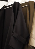 Trench Bisht Abaya - Black