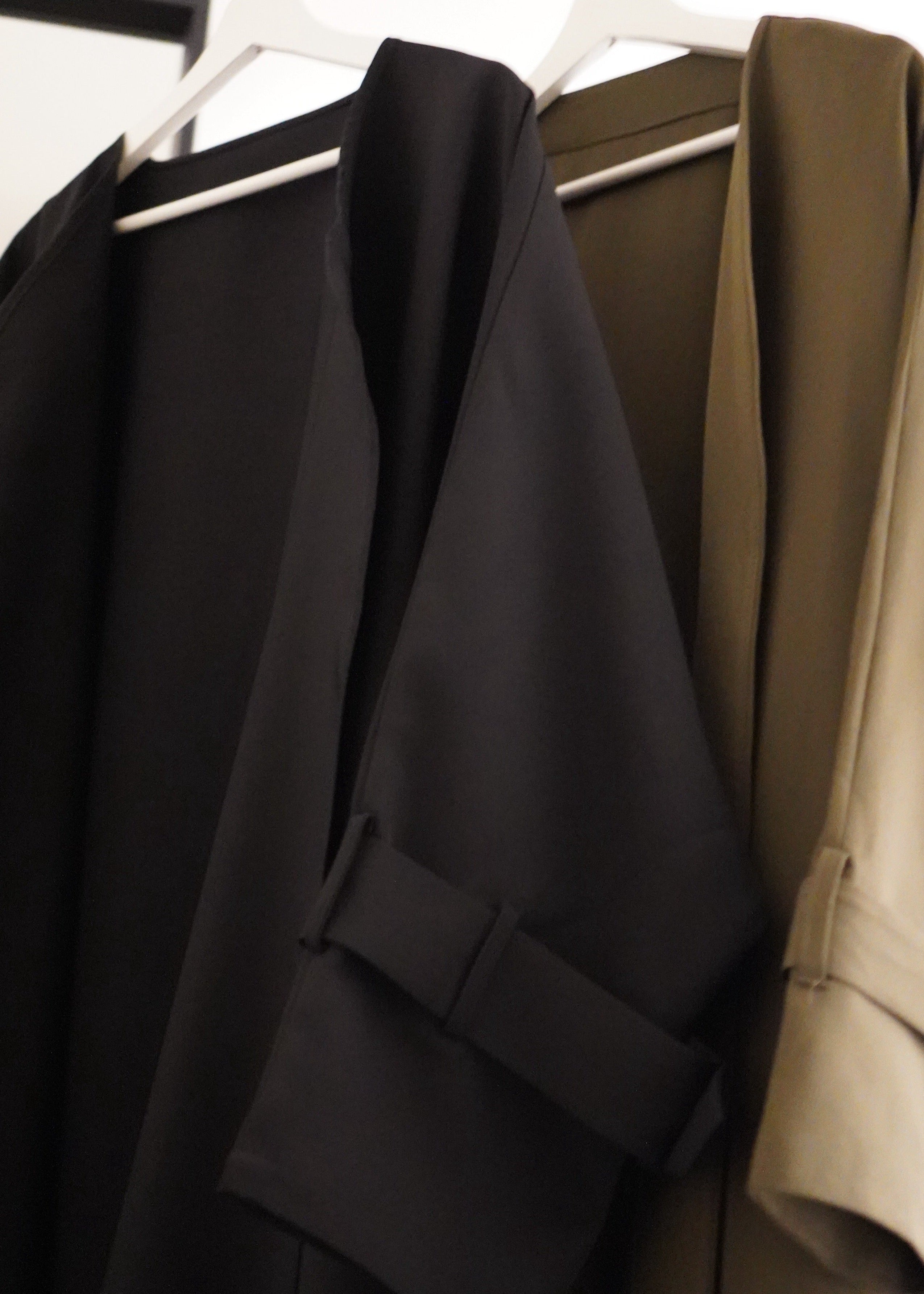 Trench Bisht Abaya - Black