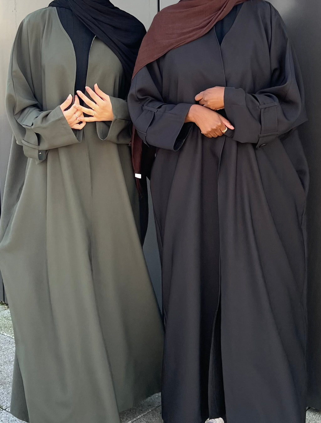 Trench Bisht Abaya - Black