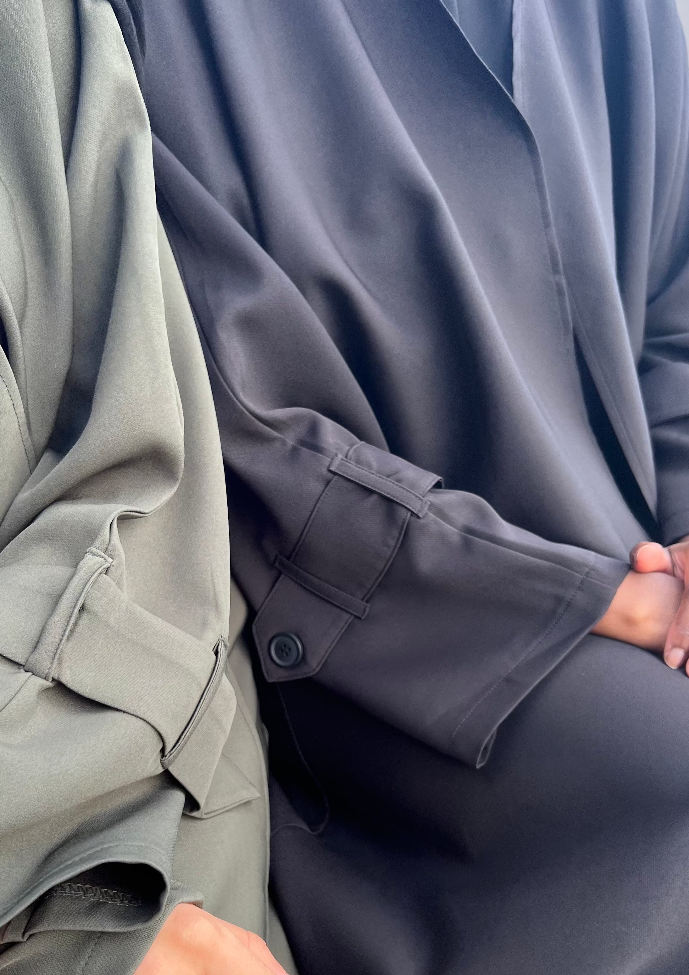 Trench Bisht Abaya - Black