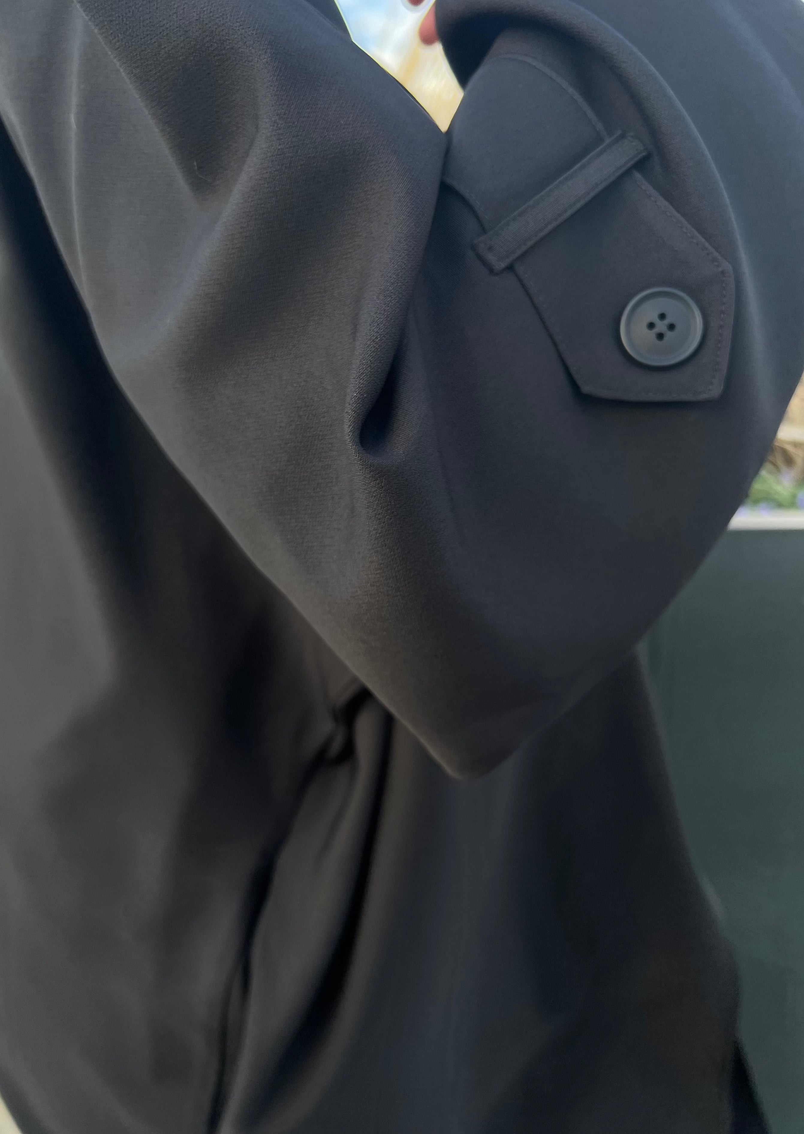 Trench Bisht Abaya - Black